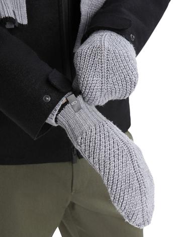 Gritstone Heather / Black Men's Icebreaker Unisex Merino Waypoint Mittens Gloves | USA 1062ZUTG